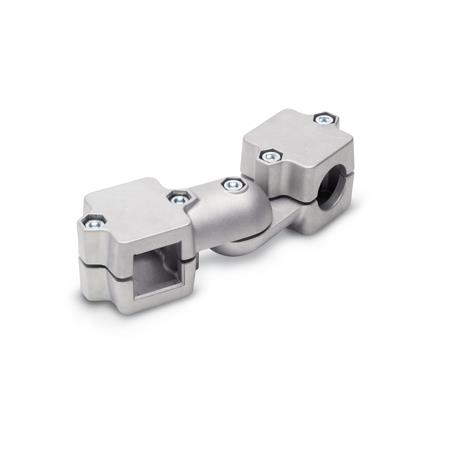 Otto Ganter Swivel Clamp Connector Joint Aluminum with Two Part Clamp Piece, GN 289